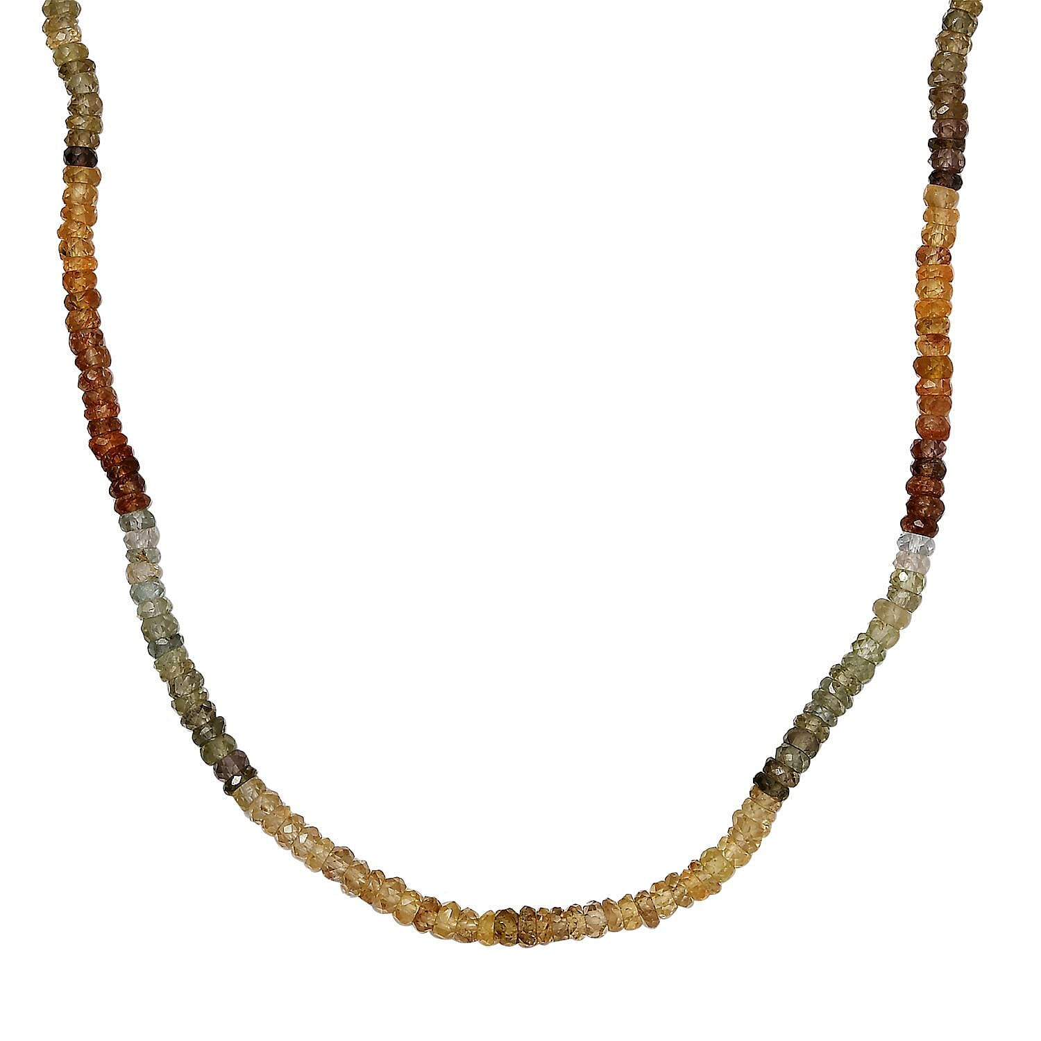 Multi Zircon 90.00 ctw Beaded Necklace (18 Inches) in 18K Vermeil Yellow Gold Over Sterling Silver