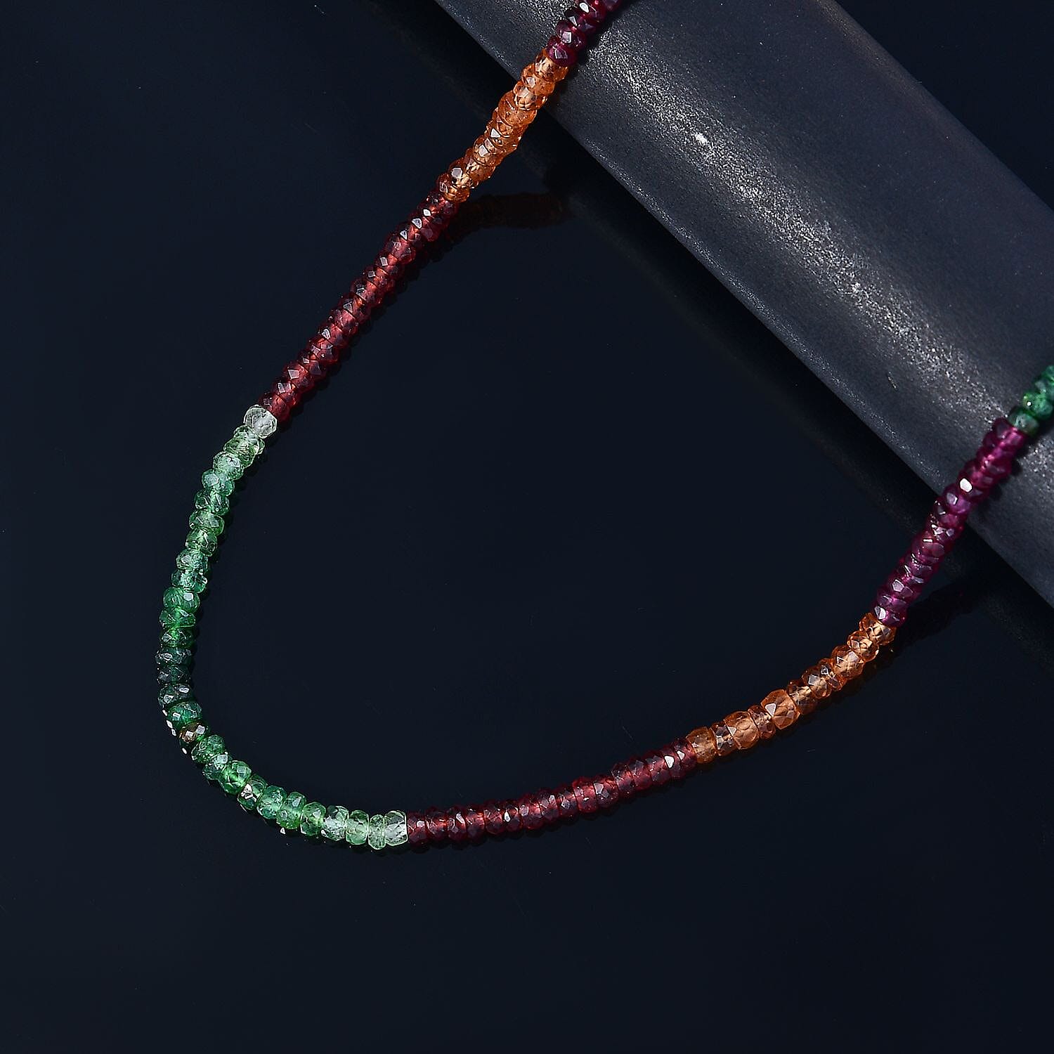 Multi Gemstone 56.00 ctw Beaded Necklace (18 Inches) in 18K Vermeil Yellow Gold Over Sterling Silver