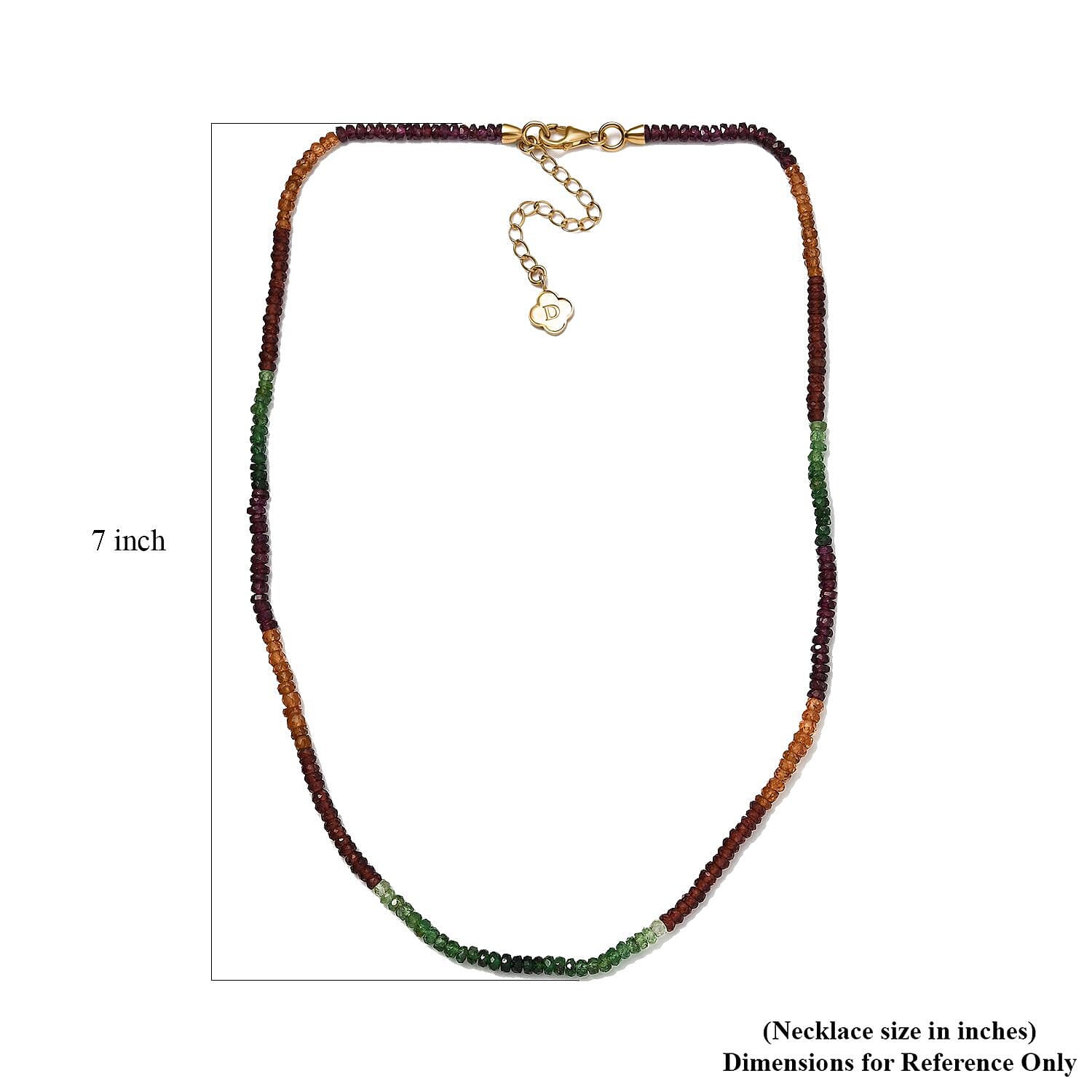 Multi Gemstone 56.00 ctw Beaded Necklace (18 Inches) in 18K Vermeil Yellow Gold Over Sterling Silver