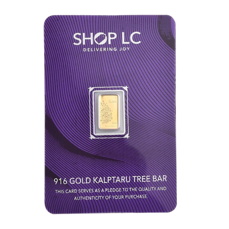 22K Yellow Gold Kalptaru Tree Bar 1 Grams 