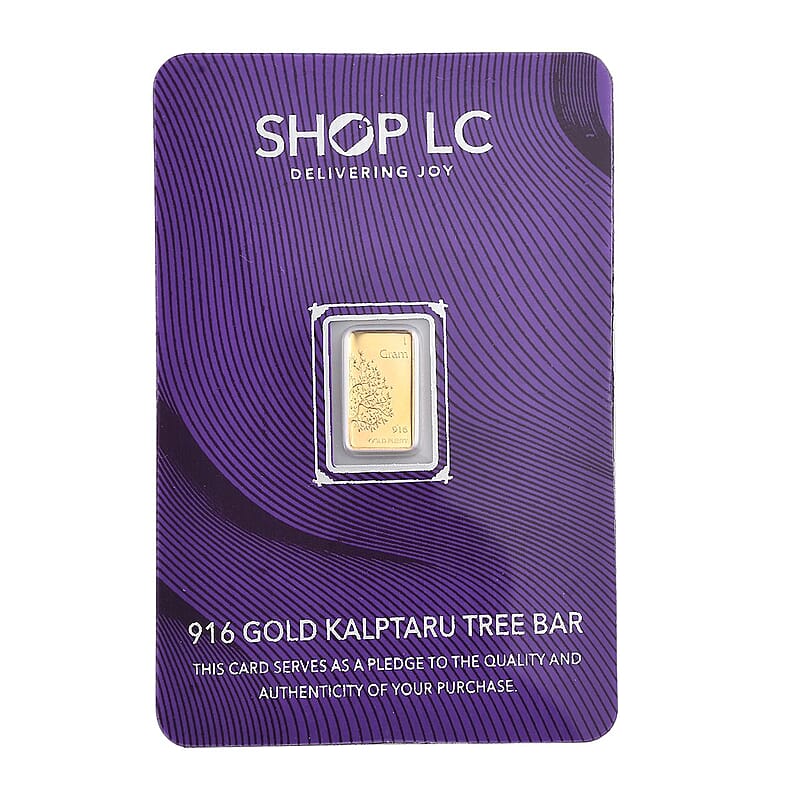 22K Yellow Gold Kalptaru Tree Bar 1 Grams 