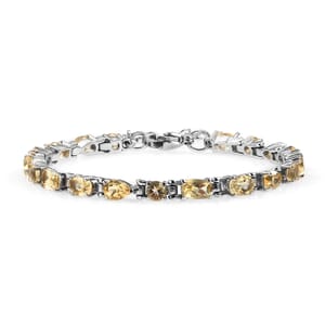 Brazilian Citrine 8.90 ctw Cascade Bracelet in Stainless Steel (6.50-8.0In)