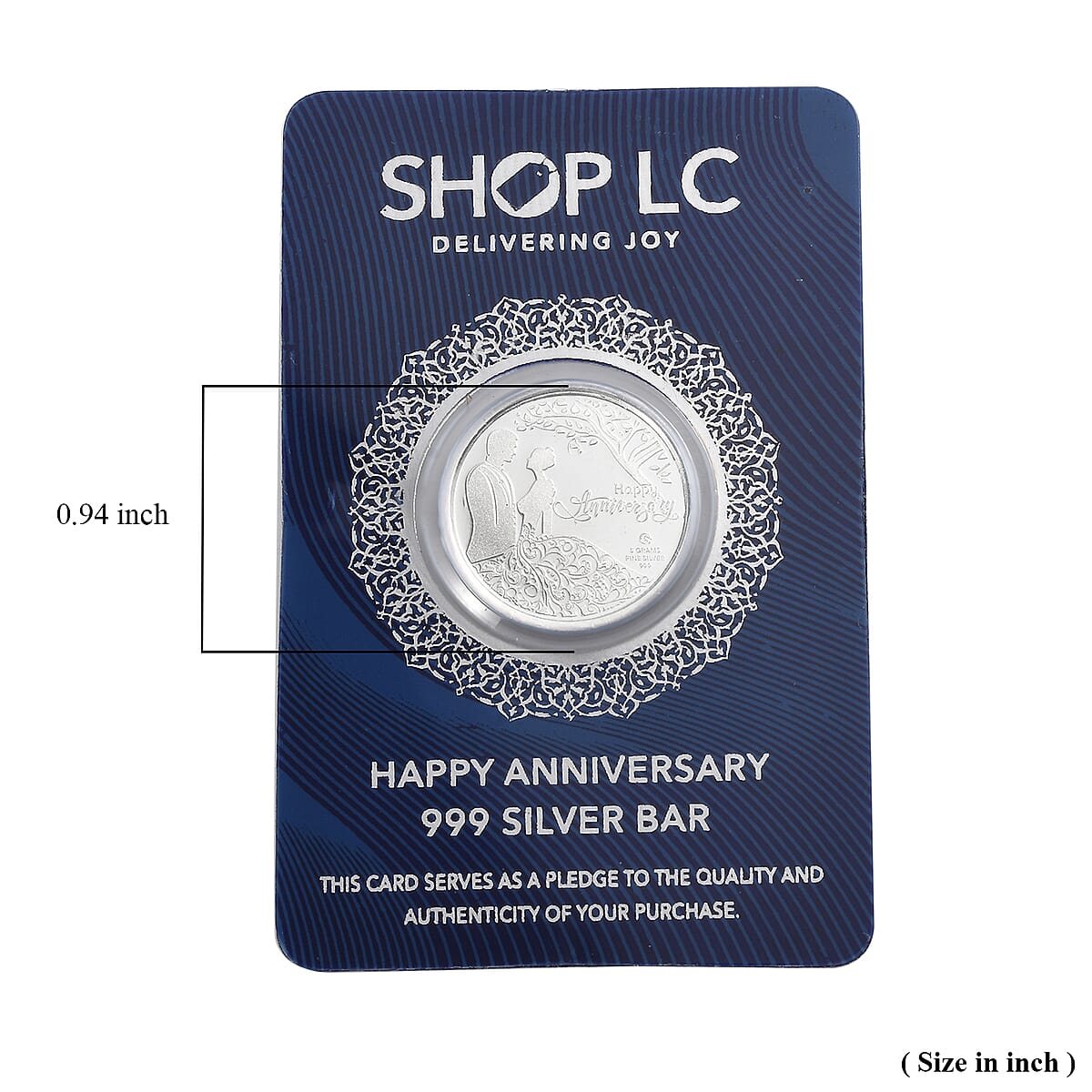 999.9 Fine Silver Happy Anniversary Coin 5 Grams (Del. in 10-12 Days) image number 4