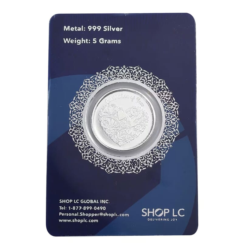 999.9 Fine Silver Happy Anniversary Coin 5 Grams
