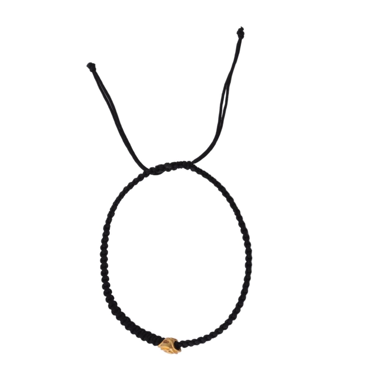 24K Yellow Gold Pixiu Bracelet in White Cord Adjustable image number 2