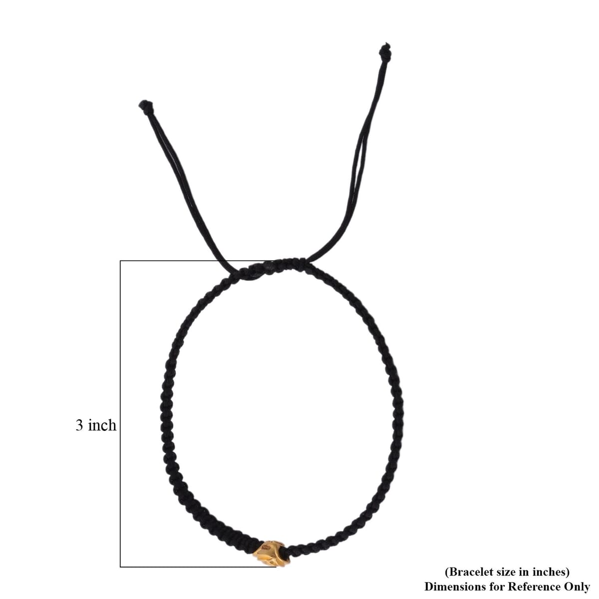 24K Yellow Gold Pixiu Bracelet in White Cord Adjustable image number 5