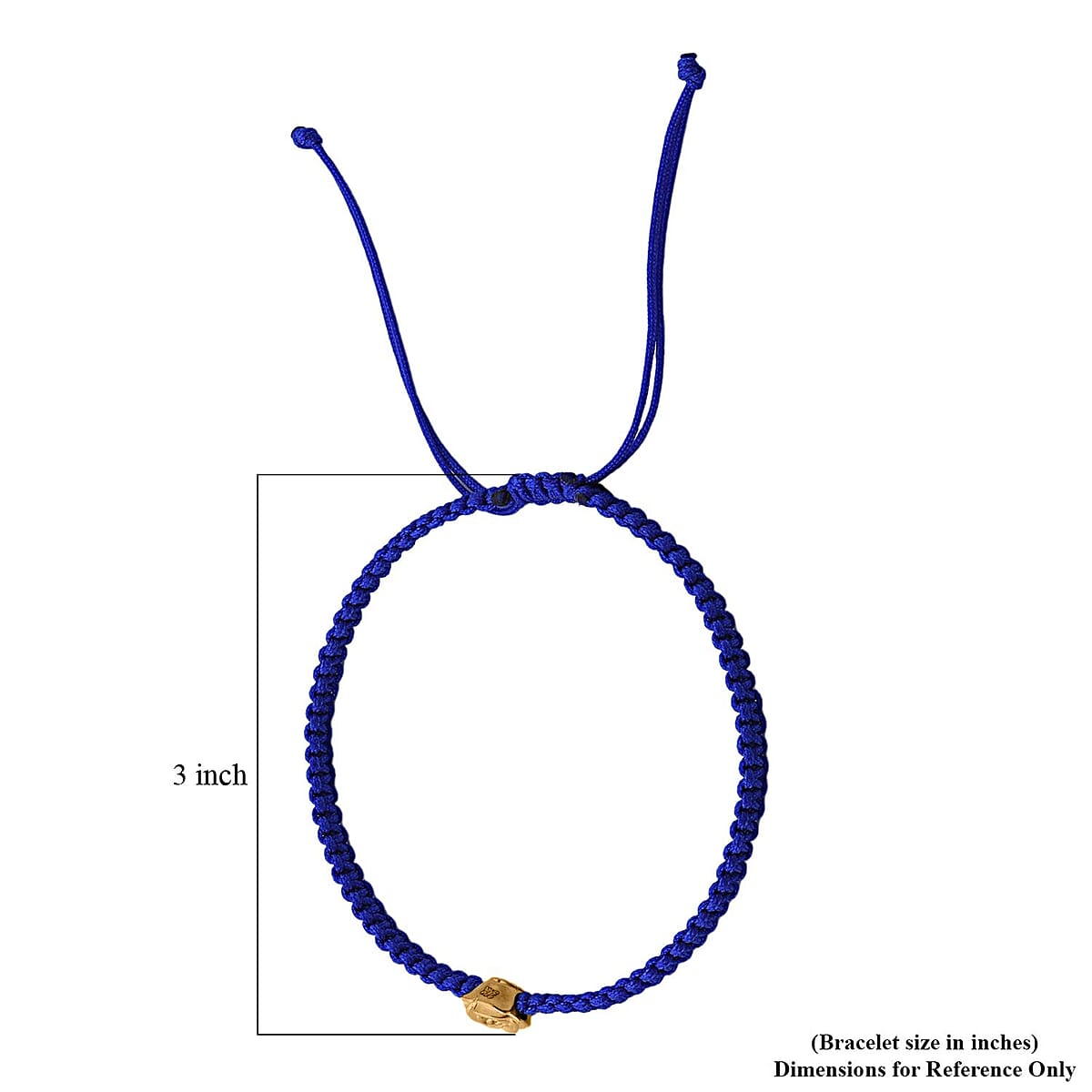 24K Yellow Gold Rose Floral Bracelet in Blue Cord Adjustable image number 5