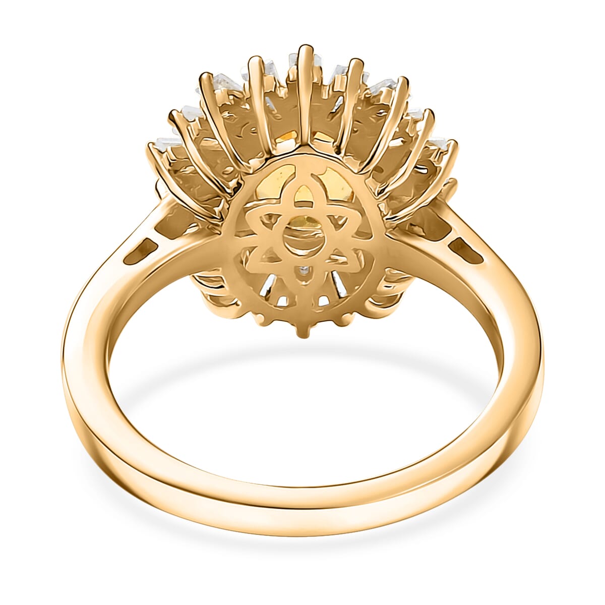 D'Joy AAA Brazilian Heliodor and Multi Gemstone 2.35 ctw Snowflake Ring in 18K Vermeil Yellow Gold Over Sterling Silver (Size 9.0) image number 4
