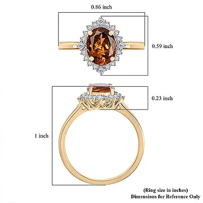 Certified and Appraised Luxoro AAA Golden Turkizite, Diamond Ring in 10K Yellow Gold 2.60 ctw (Size 11.0)
