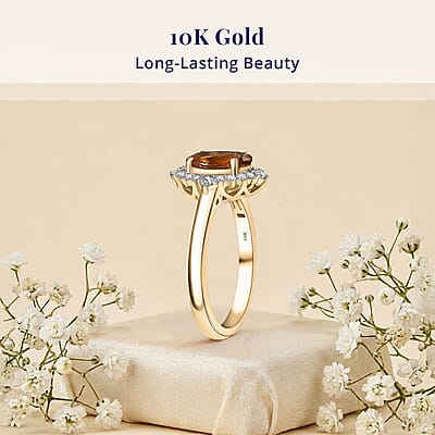 Certified and Appraised Luxoro AAA Golden Turkizite, Diamond Ring in 10K Yellow Gold 2.60 ctw (Size 12.0)