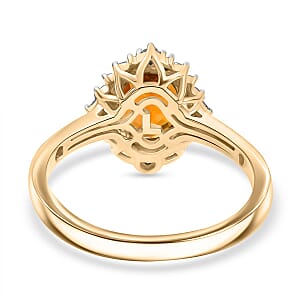 Certified & Appraised Luxoro AAA Golden Turkizite and I2 Diamond 2.60 ctw Ring in 10K Yellow Gold (Size 7.0)