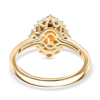 Certified and Appraised Luxoro AAA Golden Turkizite, Diamond Ring in 10K Yellow Gold 2.60 ctw (Size 8.0)