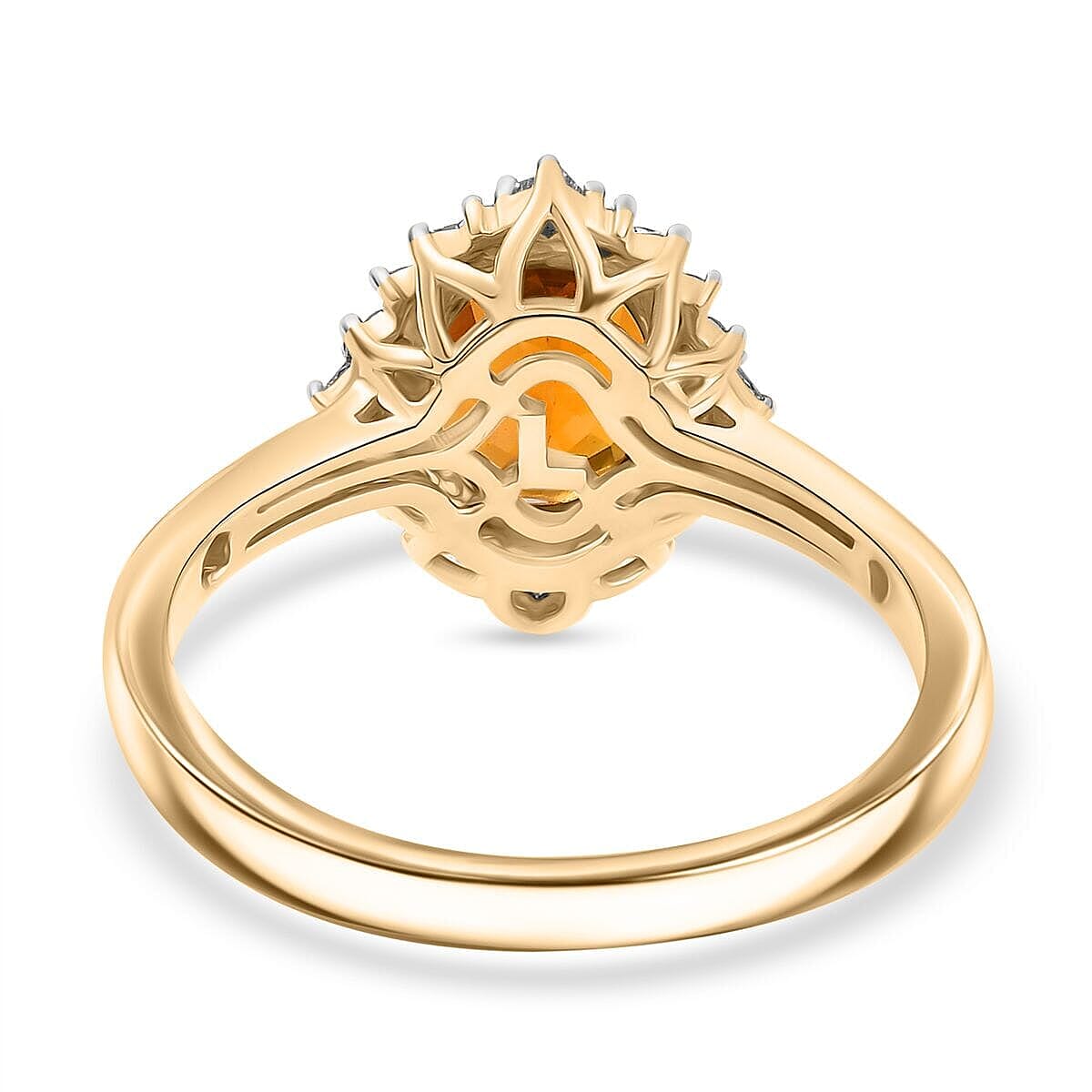 Certified & Appraised Luxoro AAA Golden Turkizite and I2 Diamond 2.60 ctw Ring in 10K Yellow Gold (Size 8.5) image number 4