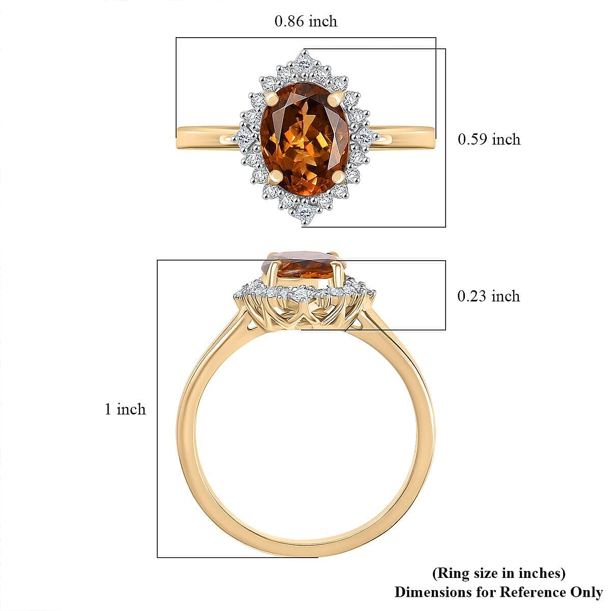 Certified & Appraised Luxoro AAA Golden Turkizite and I2 Diamond 2.60 ctw Ring in 10K Yellow Gold (Size 8.5) image number 5