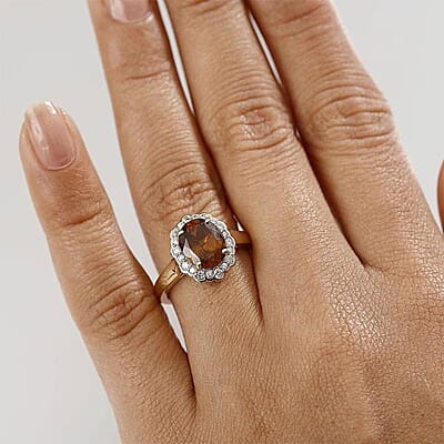 Certified & Appraised Luxoro AAA Golden Turkizite and I2 Diamond 3.37 ctw Ring in 10K Yellow Gold (Size 12.0)