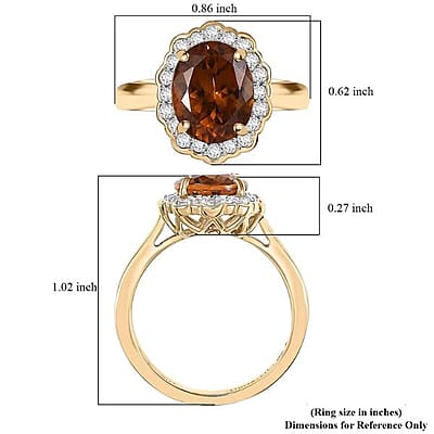 Certified & Appraised Luxoro AAA Golden Turkizite and I2 Diamond 3.37 ctw Ring in 10K Yellow Gold (Size 12.0)