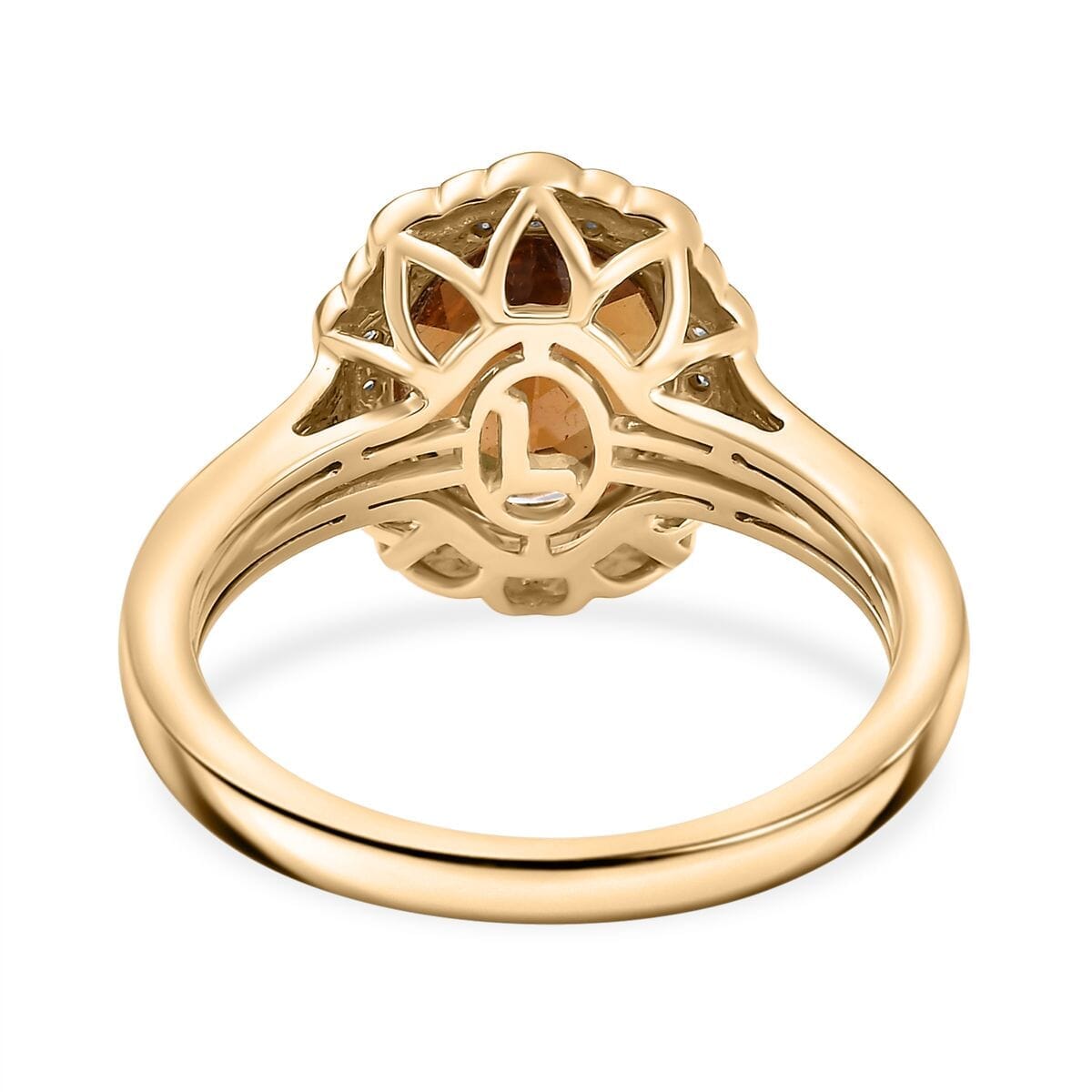 Certified & Appraised Luxoro AAA Golden Turkizite and I2 Diamond 3.37 ctw Ring in 10K Yellow Gold (Size 5.0) image number 4