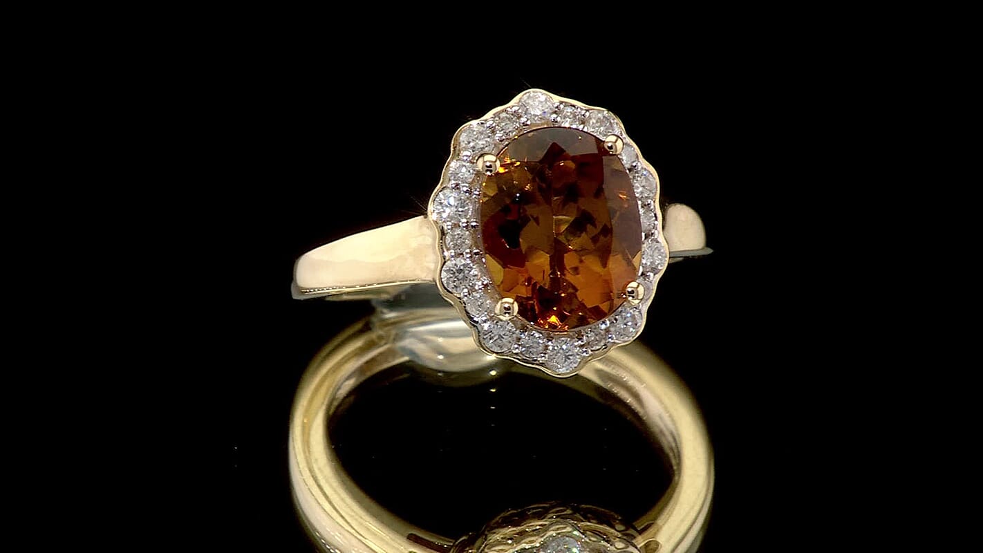 Certified & Appraised Luxoro 10K Yellow Gold AAA Golden Turkizite, Diamond (I2) (0.32 cts) Ring (Size 10.0) (Del. in 10-15 Days) 3.37 ctw