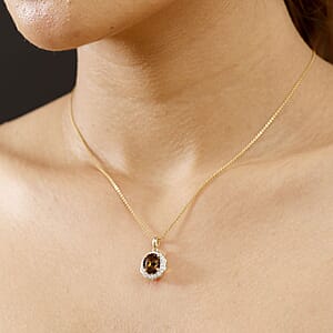 Certified & Appraised Luxoro AAA Golden Turkizite and I2 Diamond 3.37 ctw Pendant without Chain in 10K Yellow Gold