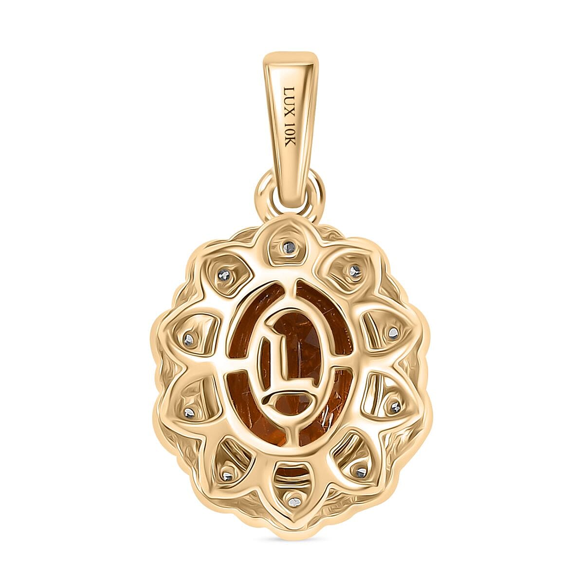 Certified & Appraised Luxoro AAA Golden Turkizite and I2 Diamond 3.37 ctw Pendant without Chain in 10K Yellow Gold