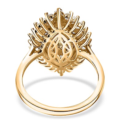 D'Joy Premium Brazilian Heliodor and White Zircon 3.30 ctw Ring in 18K Vermeil Yellow Gold Over Sterling Silver (Size 10.0)