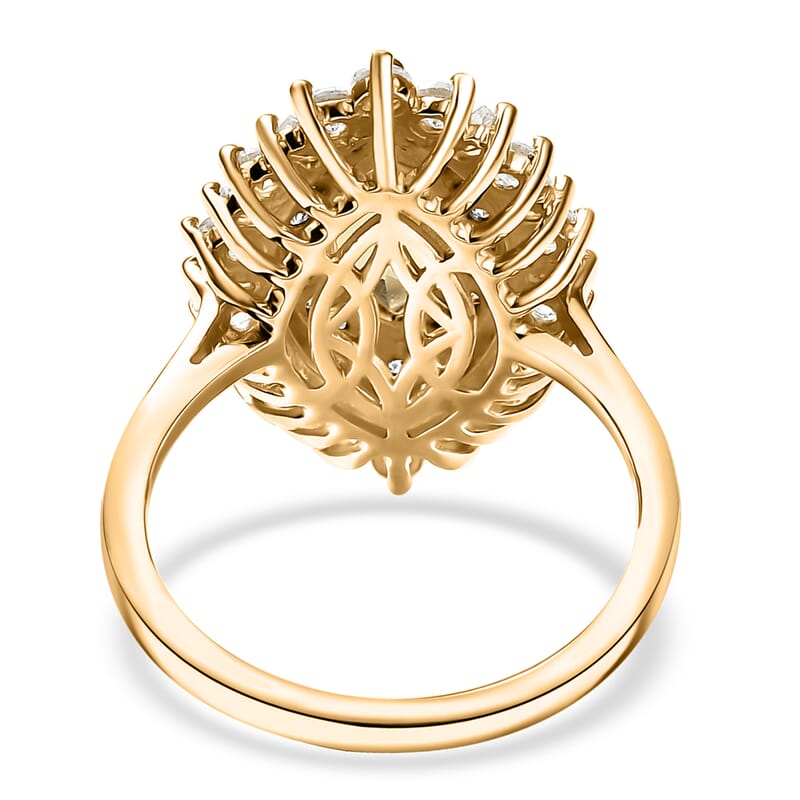 D'Joy Premium Brazilian Heliodor and White Zircon 3.30 ctw Ring in 18K Vermeil Yellow Gold Over Sterling Silver (Size 10.0)