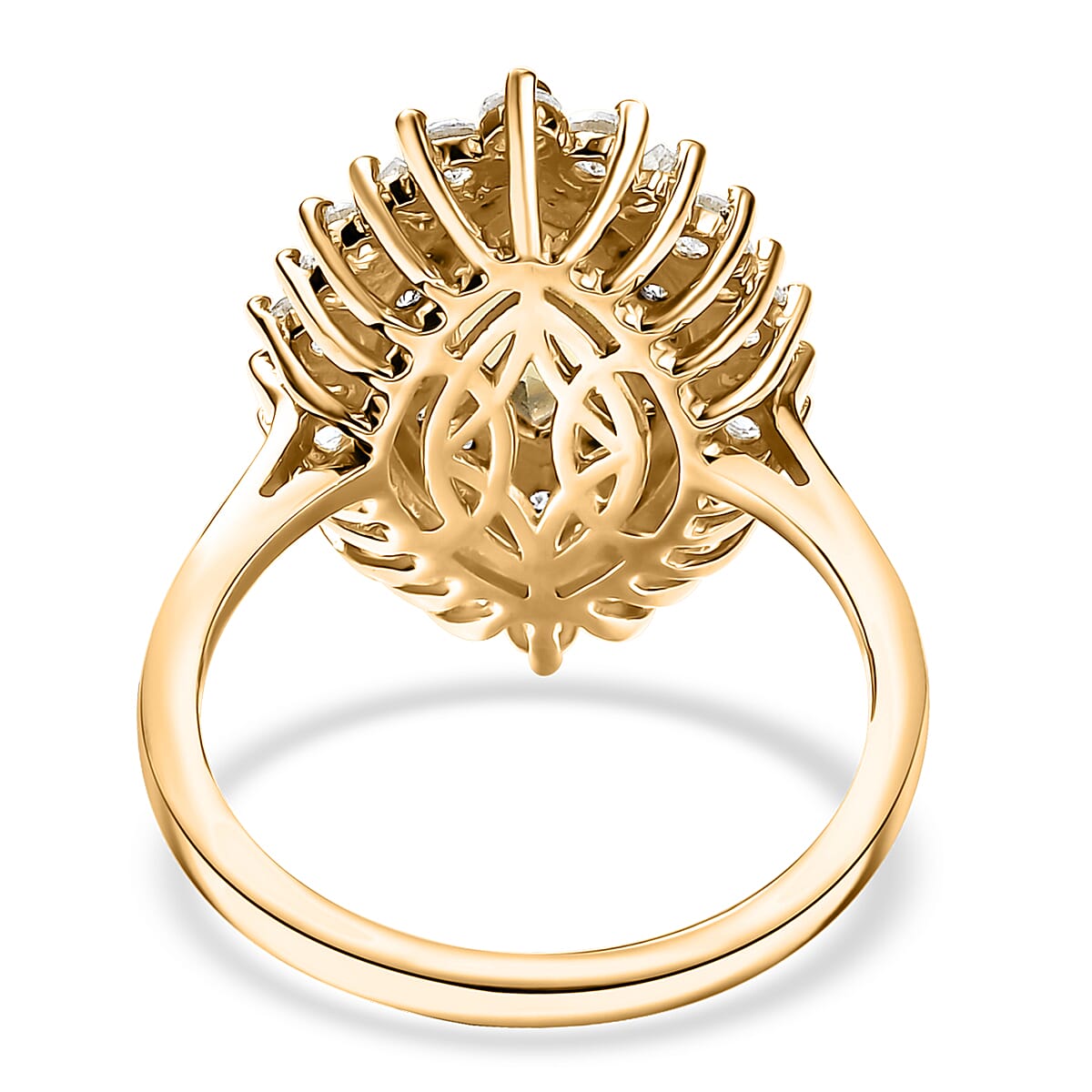 Premium Brazilian Heliodor and White Zircon 3.30 ctw Ring in 18K Vermeil Yellow Gold Over Sterling Silver (Size 7.0) image number 4