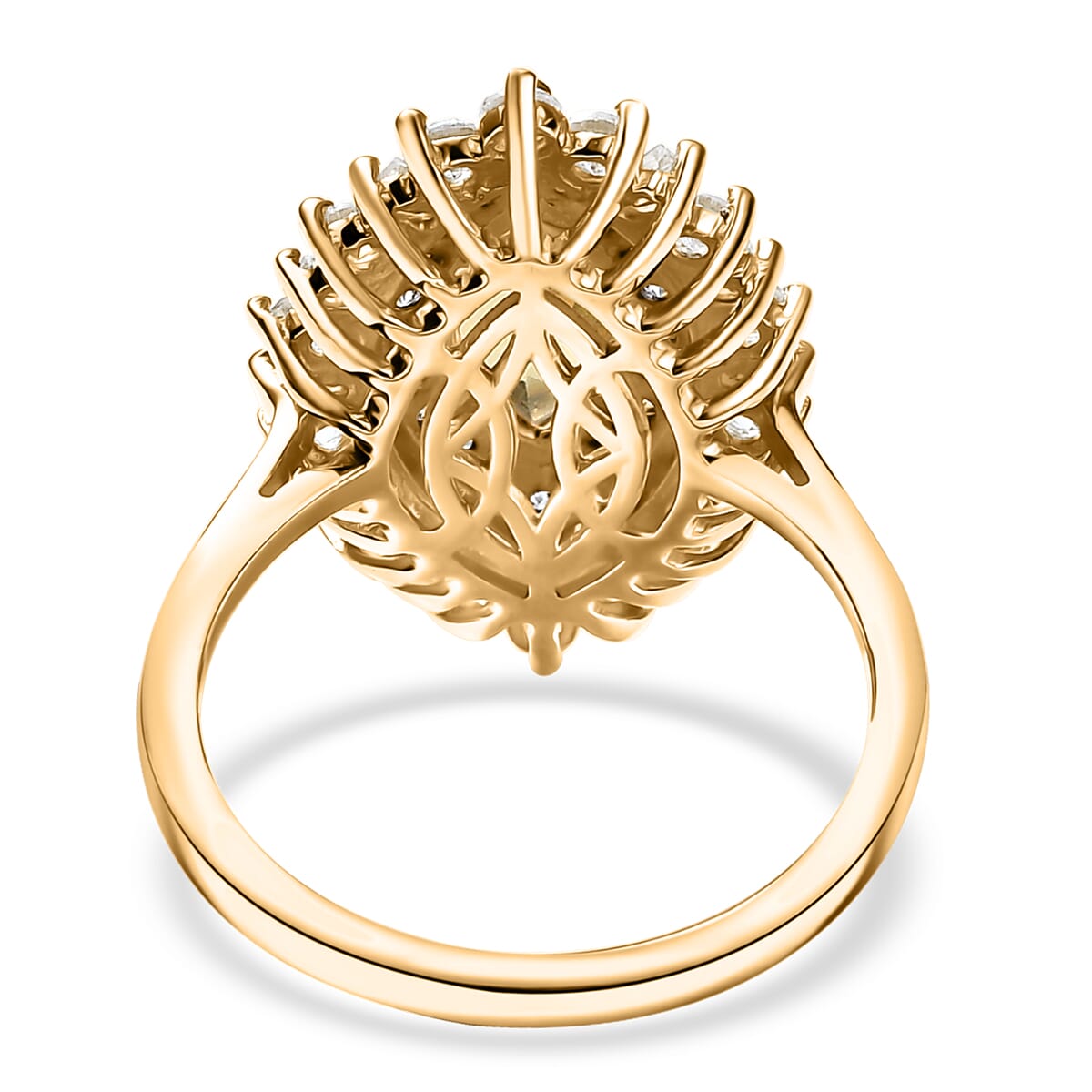 D'Joy Premium Brazilian Heliodor and White Zircon 3.30 ctw Ring in 18K Vermeil Yellow Gold Over Sterling Silver (Size 9.0) image number 4