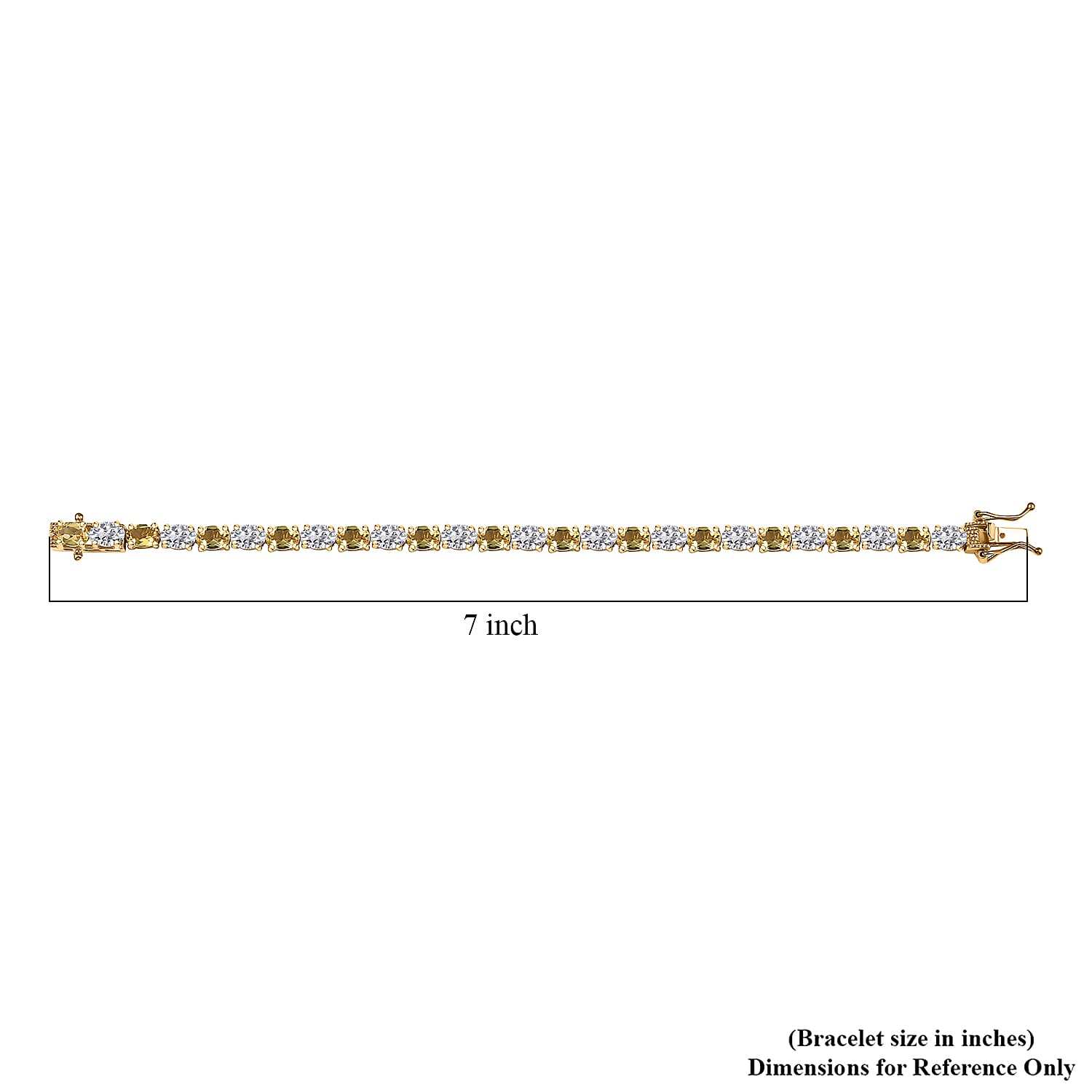 D'Joy Premium Brazilian Heliodor and White Topaz 13.80 ctw Tennis Bracelet in 18K Vermeil Yellow Gold Over Sterling Silver (6.50 In)