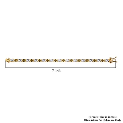 D'Joy Premium Brazilian Heliodor and White Topaz 13.80 ctw Tennis Bracelet in 18K Vermeil Yellow Gold Over Sterling Silver (6.50 In)