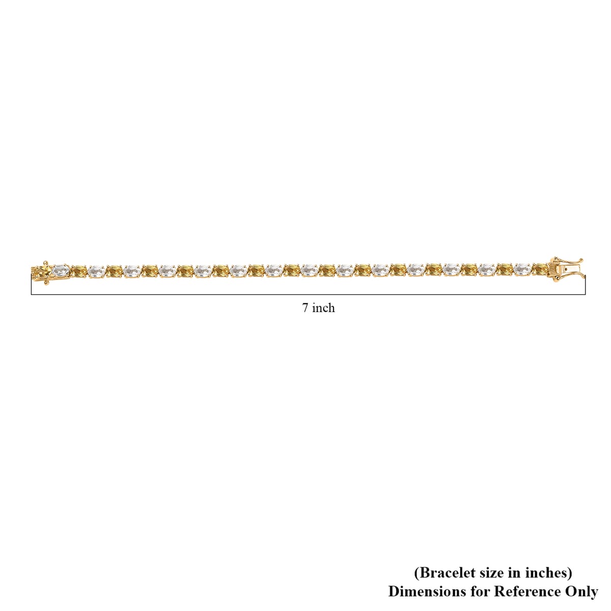 D'Joy Premium Brazilian Heliodor and White Topaz 15.40 ctw Tennis Bracelet in 18K Vermeil Yellow Gold Over Sterling Silver (7.25 In) image number 4
