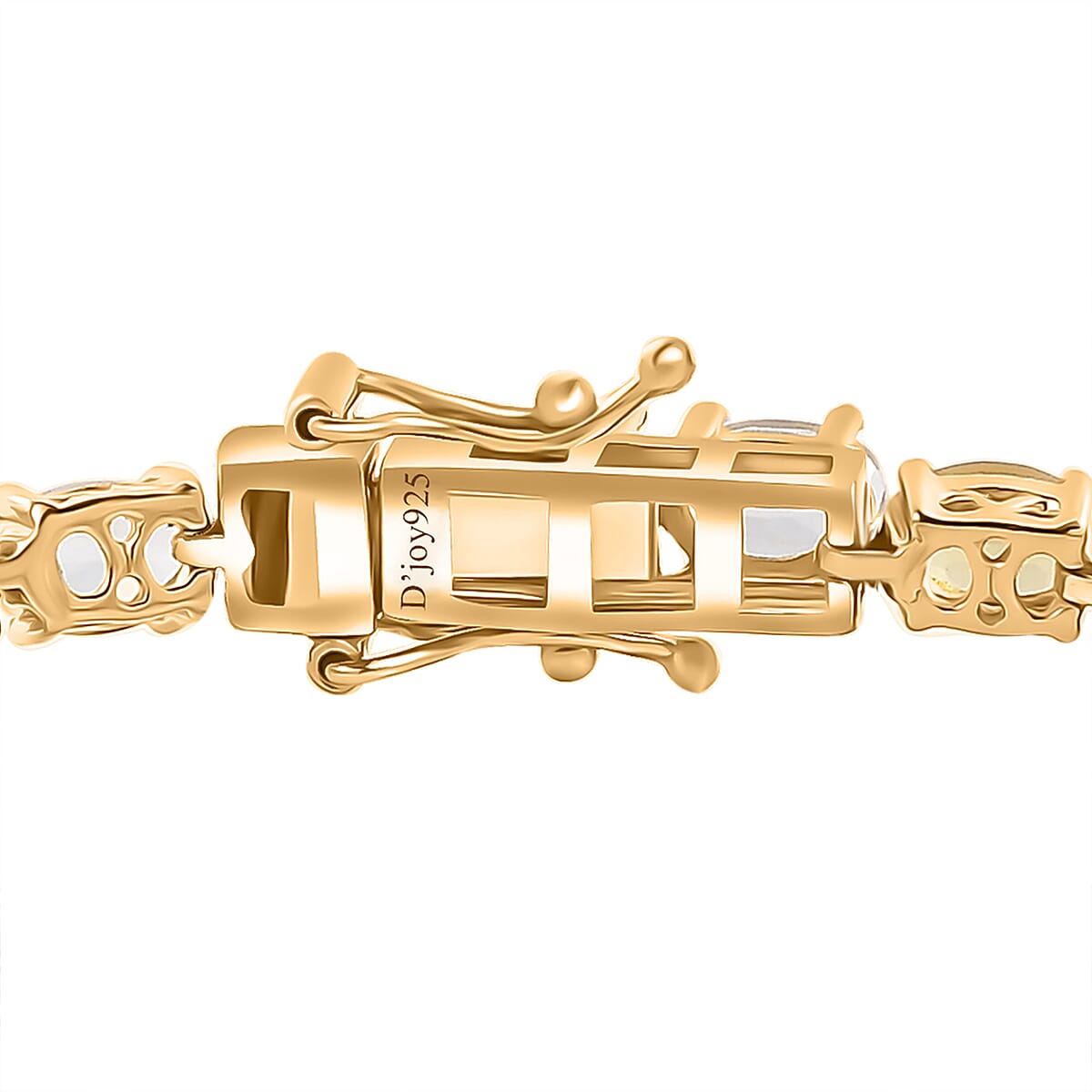 D'Joy Premium Brazilian Heliodor and White Topaz 16.90 ctw Tennis Bracelet in 18K Vermeil Yellow Gold Over Sterling Silver (8.00 In) image number 3