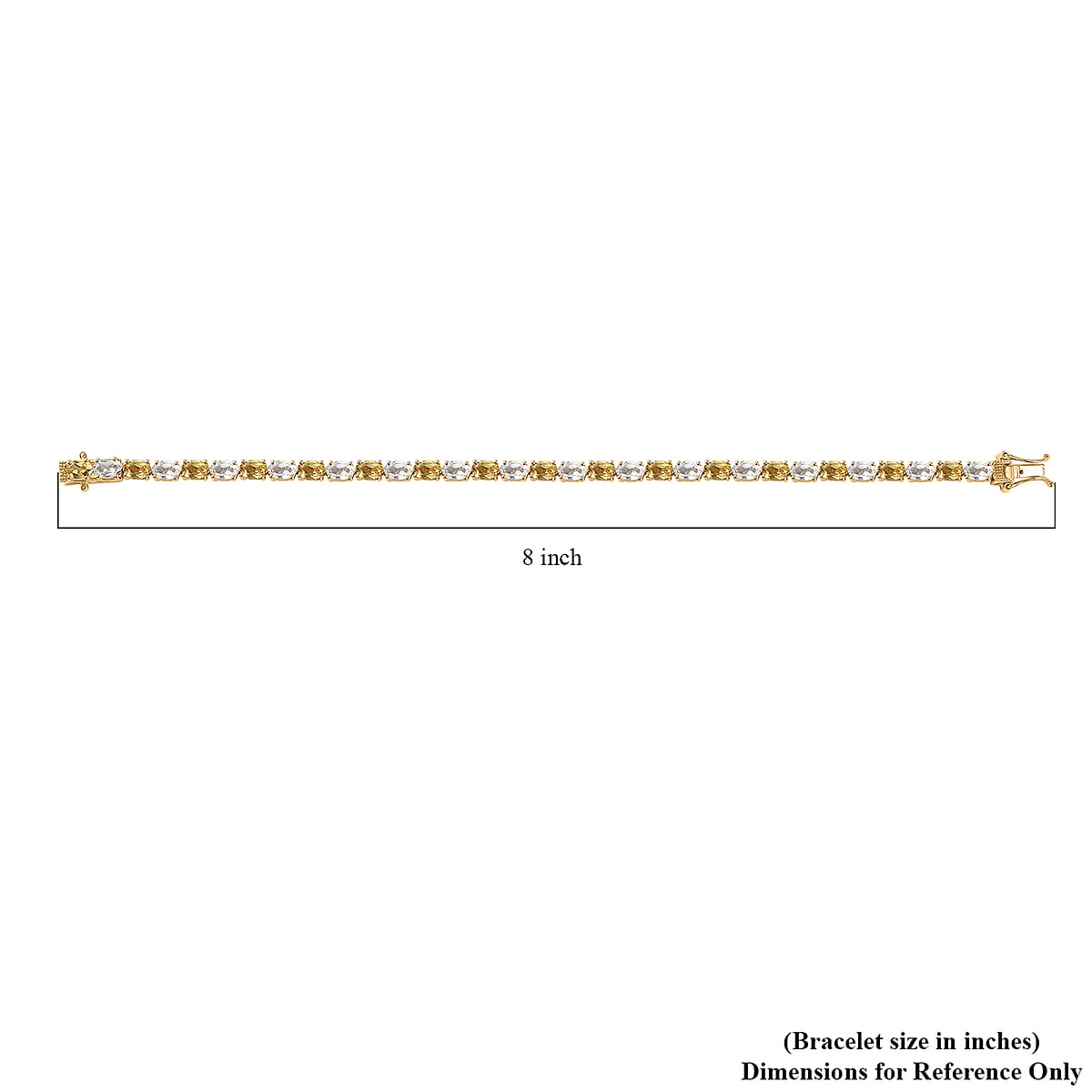D'Joy Premium Brazilian Heliodor and White Topaz 16.90 ctw Tennis Bracelet in 18K Vermeil Yellow Gold Over Sterling Silver (8.00 In) image number 4