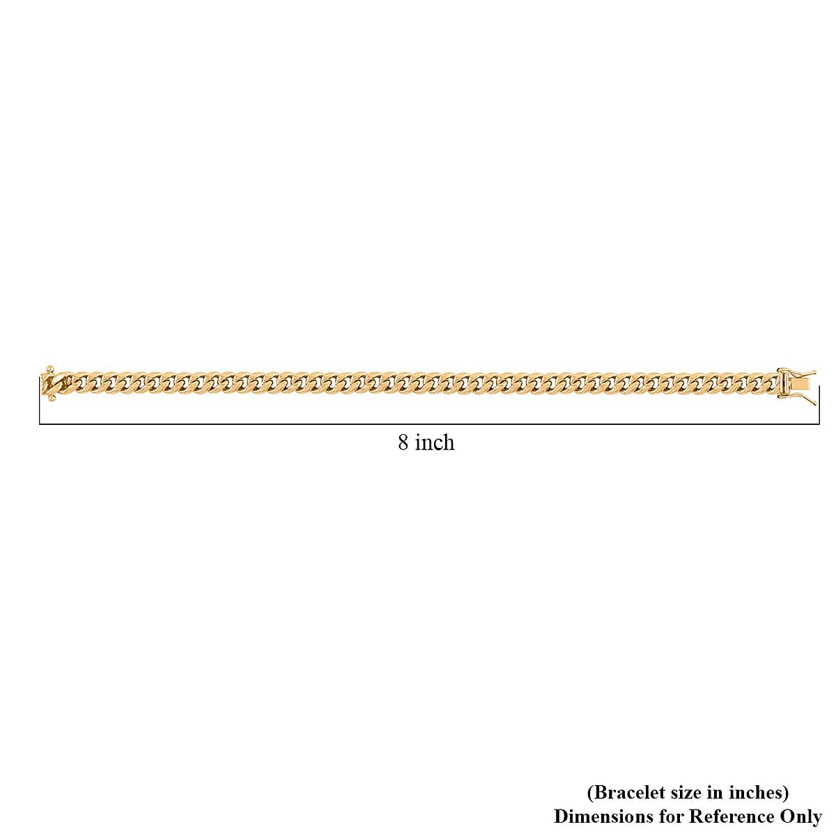 6.2mm Miami Cuban Chain Bracelet in 10K Yellow Gold (8.00 In) 6.10 Grams image number 4