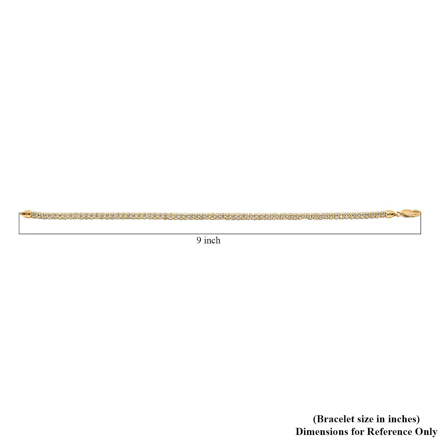 3.5mm Ice Chain Bracelet in 10K Yellow and White Gold (9.00 In) 8.80 Grams