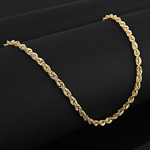 2.5mm Rope Necklace in 10K Yellow Gold 4.10 Grams 22 Inches