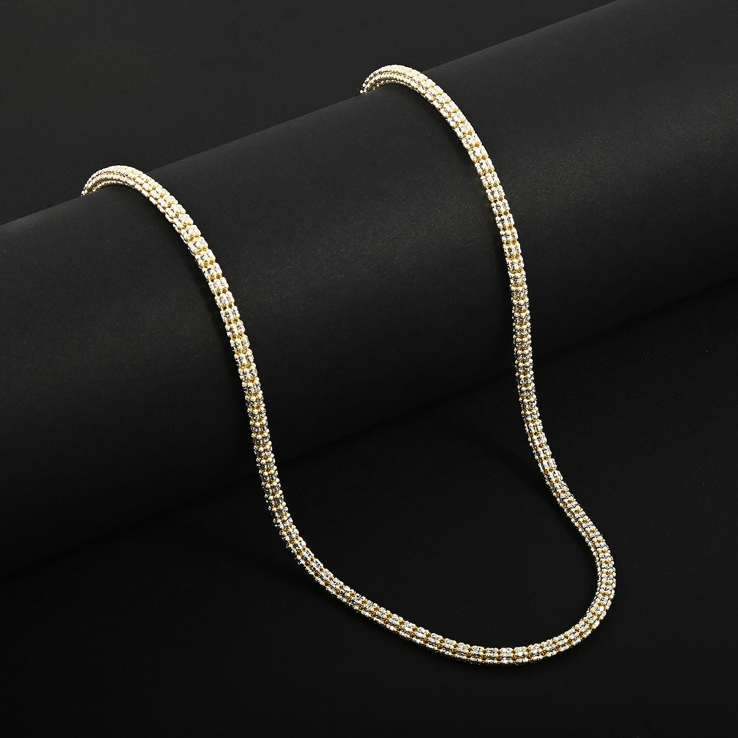 3.5mm Ice Chain Necklace in 10K Yellow and White Gold 22.30 Grams 24 Inches