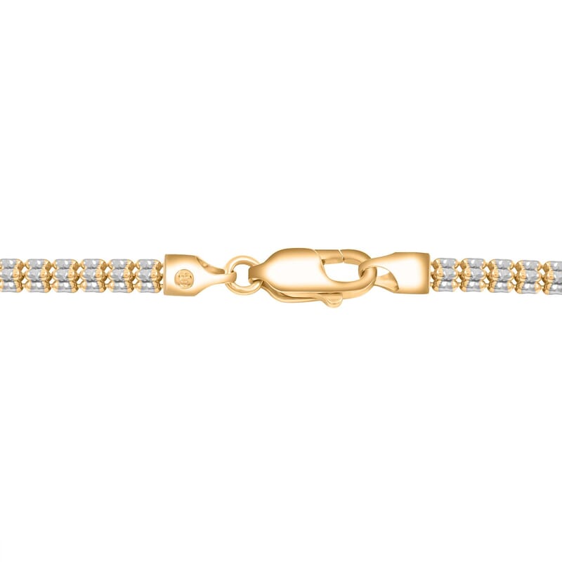 3.5mm Ice Chain Necklace in 10K Yellow and White Gold 22.30 Grams 24 Inches