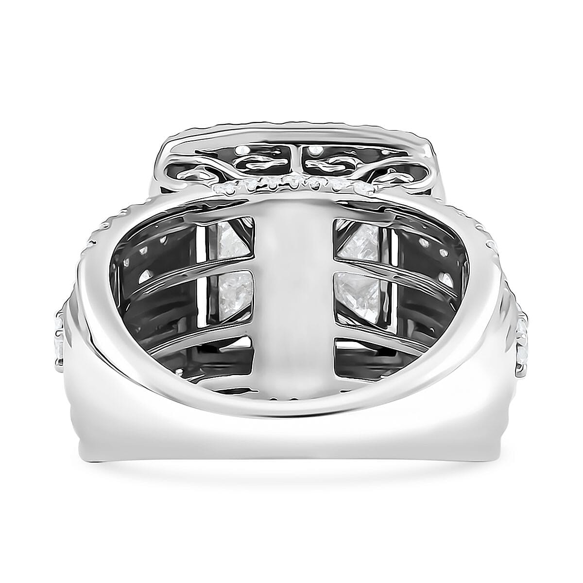 NY Closeout Deal Princess Cut Diamond G-H SI-I1 4.00 ctw Ring in 10K White Gold (Size 10.0) 9.68 Grams (Delivery in 7-10 days)