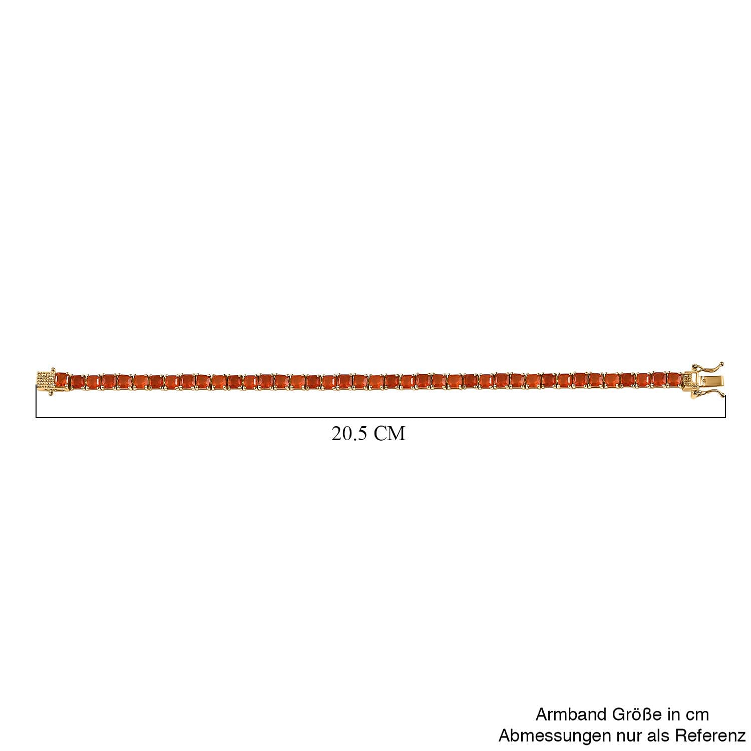 Crimson Fire Opal 8.58 ctw Bracelet in 18K Vermeil Yellow Gold Over Sterling Silver (7.50 In)