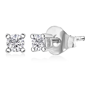 Luxuriant Lab Grown Diamond E-F VS 0.20 ctw Stud Earrings in Platinum Over Sterling Silver