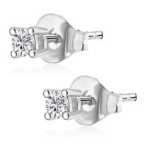 Luxuriant Lab Grown Diamond E-F VS 0.20 ctw Stud Earrings in Platinum Over Sterling Silver