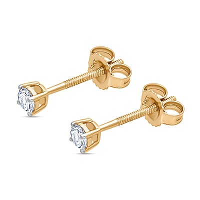 Luxuriant Lab Grown Diamond E-F VS 0.20 ctw Stud Earrings in 14K Yellow Gold