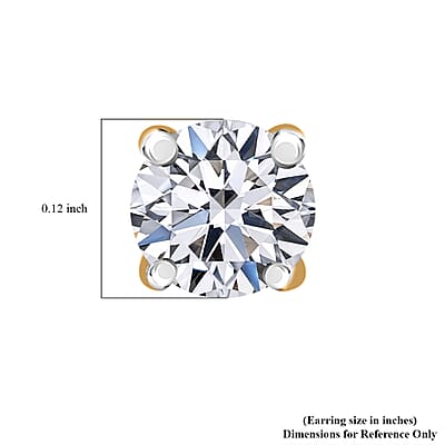 Luxuriant Lab Grown Diamond E-F VS 0.20 ctw Stud Earrings in 14K Yellow Gold