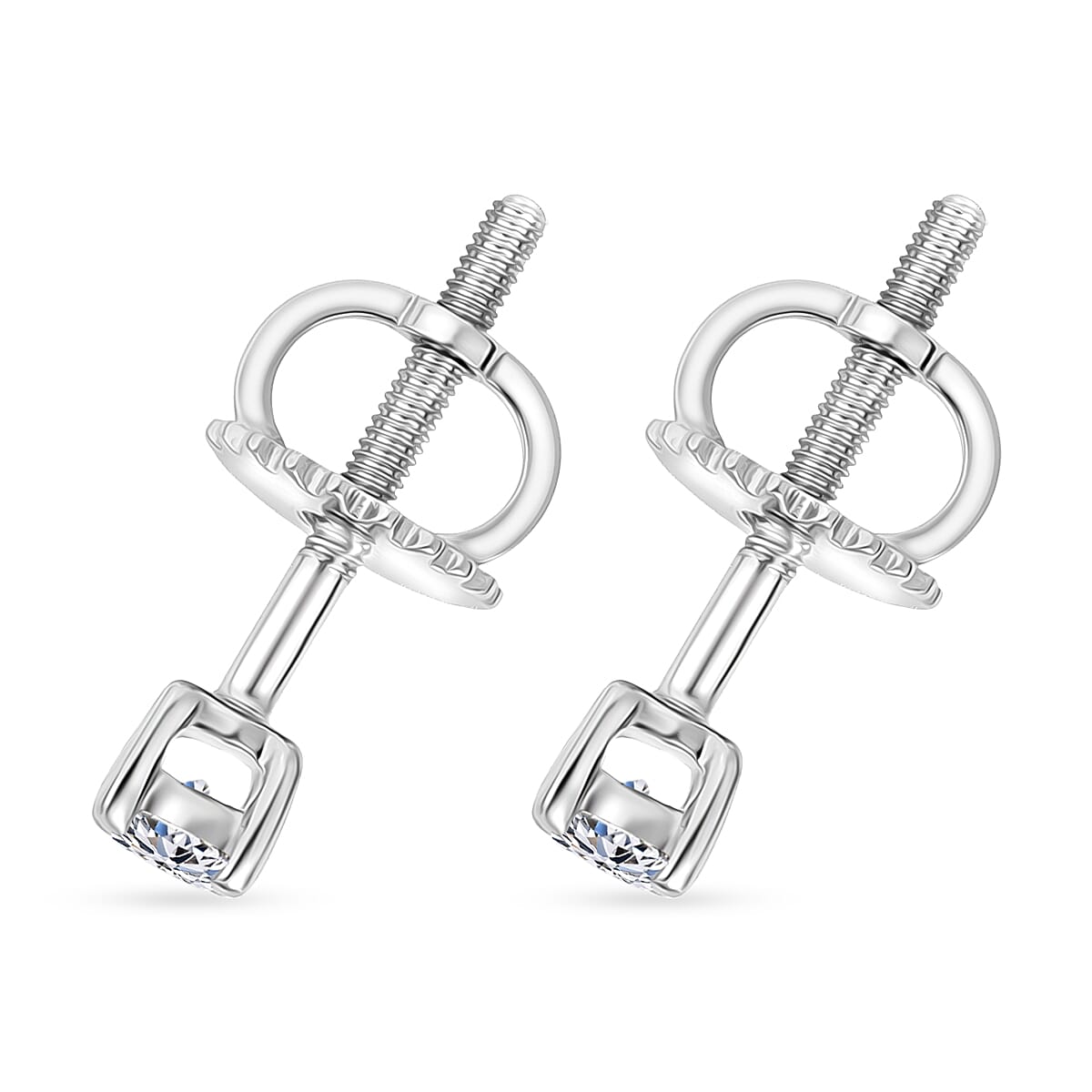 Luxuriant Lab Grown Diamond E-F VS 0.20 ctw Stud Earrings in 950 Platinum image number 3