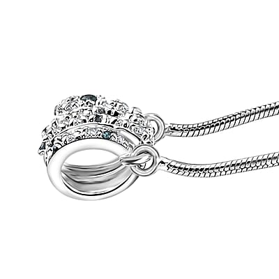 GP Trionfo Collection Blue and White Diamond 0.21 ctw Serpent Necklace 18 Inches in Rhodium Over Sterling Silver