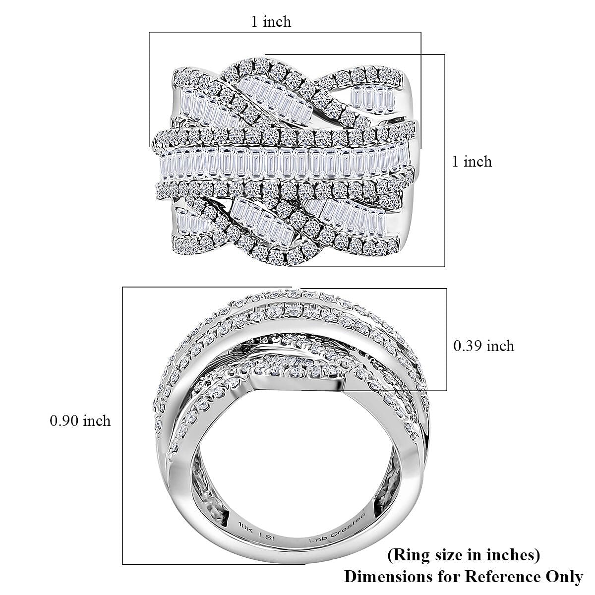 Mystic Luxuriant Lab Grown Diamond G VS 3.00 Ring in 10K White Gold (Size 8.0) image number 5