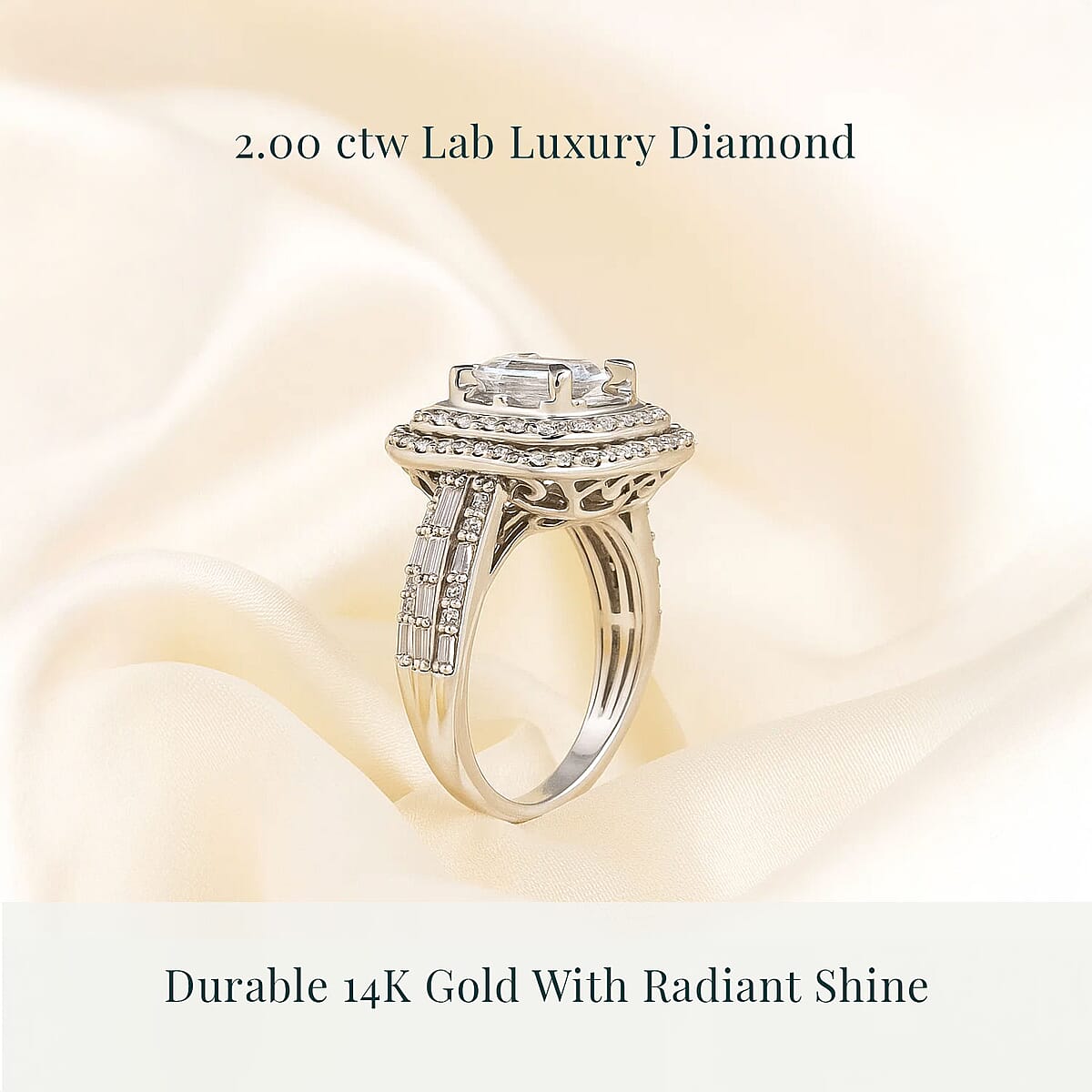 Luxuriant Lab Grown Diamond VS, F 2.00 ctw Ring in 14K White Gold (Size 6.0) 6.80 Grams image number 2