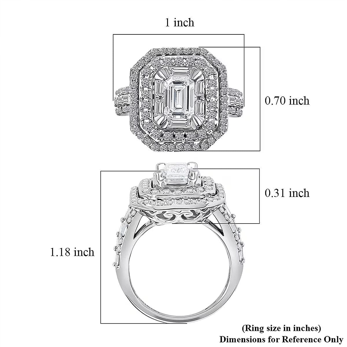 Luxuriant Lab Grown Diamond VS, F 2.00 ctw Ring in 14K White Gold (Size 6.0) 6.80 Grams image number 6