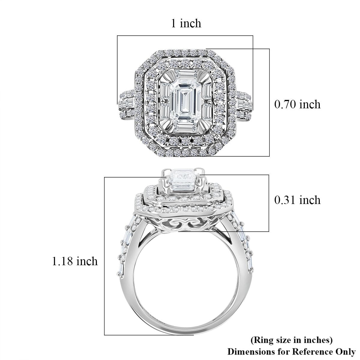 Luxuriant Lab Grown Diamond VS, F 2.00 ctw Ring in 14K White Gold (Size 7.0) 6.80 Grams image number 5